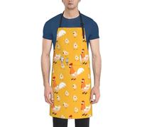 NImongt Delantal de cocina impermeable para adultos con bolsillos, diseño de pollito de pollito, 28 x 33 pulgadas, versátil delantal de barbacoa
