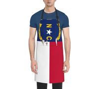 NImongt Delantal de cocina impermeable para adultos con estampado de la bandera del estado de Carolina del Norte, 28 x 33 pulgadas, con bolsillos, versátil delantal de chef para barbacoa
