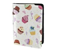 NImongt Delicious Cupcakes - Cartera elegante para pasaporte de 5.5 pulgadas, para hombres y mujeres, negocios, ocio, viajes, Black, Talla única