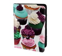 NImongt Delicious Cupcakes - Cartera elegante para pasaporte de 5.5 pulgadas, para hombres y mujeres, negocios, ocio, viajes, Black, Talla única