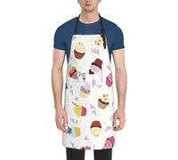NImongt Delicious Cupcakes - Delantal de cocina impermeable para adultos de 71 x 83 cm, con bolsillos, versátil delantal de chef para barbacoa