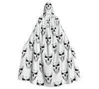 NImongt Disfraz unisex con capucha y diseño de cabeza de esqueleto monocromática para cosplay, carnaval, bruja, suministros de fiesta temática