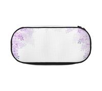 NImongt Estuche elegante con diseño de flores lilas en flor para lápices, suministros escolares, almacenamiento de maquillaje, viajes, oficina, clase, Black, Talla única, Organizador de bolsas