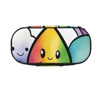 NImongt Estuche elegante con diseño de gotas de lluvia con diseño de nubes de arco iris, estuche para bolígrafos, suministros escolares, almacenamiento de maquillaje, viajes, oficina, clase, Black