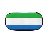 NImongt Estuche elegante con estampado de bandera de Sierra Leona, estuche para bolígrafos, suministros escolares, almacenamiento de maquillaje, viajes, oficina, clase, Black, Talla única, Organizador