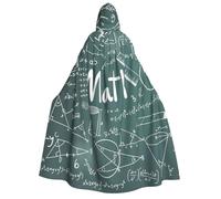NImongt Formulas Shapes Theory Lección de matemáticas con impresión de palabras, capa con capucha unisex de 190 cm, temática de carnaval, disfraz de celebración al aire libre, fiesta de cosplay