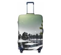 NImongt Funda elástica universal para maleta, diseño de árbol de pino, diseño de árbol de aguja de pino, accesorio de equipaje para vacaciones, playa, Black, S, Equipaje de mano