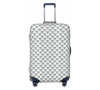 NImongt Funda para maleta con diseño de cabeza de esqueleto monocromática con temática de Halloween, accesorio universal elástico para equipaje, vacaciones, playa, negocios, viajes, Black, M, Equipaje