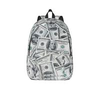 NImongt Funny Dollar Money Print - Mochila ligera unisex con doble bolsa de hombro para el trabajo, viajes, deportes al aire libre, Black, S, Mochilas rucksack