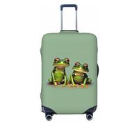 NImongt Funny Green Frogs 1 - Funda elástica universal para maleta, accesorio para equipaje, vacaciones, playa, negocios, viajes, Black, M, Equipaje de mano