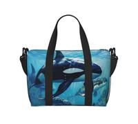 NImongt Killer Whales Swim Along Print - Bolsa de viaje versátil de mano, ligera, fin de semana, playa, escapadas, gimnasio, viajes