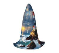 NImongt Lighthouse - Capa con capucha para carnaval, con estampado de diamantes, unisex, para festivales, celebraciones, ropa de abrigo
