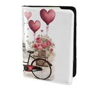 NImongt Love Paris Tower Coffee Wine Perfume Bicicleta Corazón Impresión Elegante Pasaporte 5.5 pulgadas Documento de Viaje para Hombres Mujeres Negocios Ocio Viajes Cartera, Black, Talla única