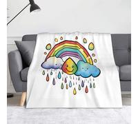 NImongt Manta suave con diseño de nubes de arco iris, 1 estampado, 50 x 60 pulgadas, acogedora, cálida y ligera para decoración del hogar y viajes