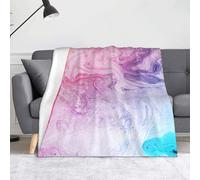 NImongt Manta suave con estampado de mármol colorido pastel, rosa, azul, morado, 50 x 60 pulgadas, acogedora, cálida y ligera para decoración del hogar y viajes