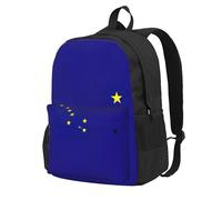 NImongt Mochila de gran capacidad con estampado de bandera del estado de Alaska para adultos, viajes, escuela, viajes, trabajo, uso diario al aire libre