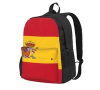 NImongt Mochila de gran capacidad con estampado de bandera española para adultos, viajes, escuela, viajes, trabajo, uso diario al aire libre