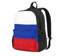 NImongt Mochila de gran capacidad con estampado de bandera rusa para adultos, viajes, escuela, viajes, trabajo, uso diario al aire libre