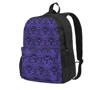 NImongt Mochila de gran capacidad con estampado de mansión encantada para adultos, viajes, escuela, viajes, trabajo, uso diario al aire libre
