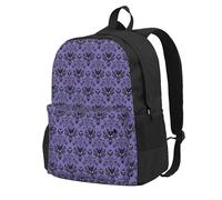 NImongt Mochila de gran capacidad con estampado de mansión encantada para adultos, viajes, escuela, viajes, trabajo, uso diario al aire libre