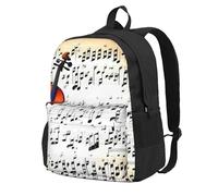 NImongt Mochila de gran capacidad con estampado de partituras de violín para adultos, viajes, escuela, viajes, trabajo, uso diario al aire libre