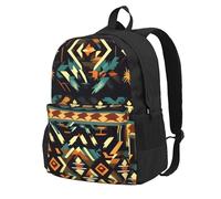 NImongt Mochila de gran capacidad con estampado de patrones nativos americanos para adultos, viajes, escuela, viajes, trabajo, uso diario al aire libre