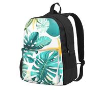 NImongt Mochila de gran capacidad con estampado de plantas tropicales de playa para adultos, viajes, escuela, viajes, trabajo, uso diario al aire libre