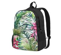 NImongt Mochila de gran capacidad con estampado de plantas tropicales para adultos, viajes, escuela, viajes, trabajo, uso diario al aire libre