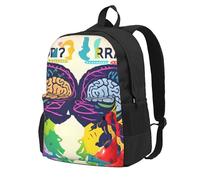 NImongt Mochila de gran capacidad con impresión de cerebro izquierdo y derecho para adultos, viajes, escuela, viajes, trabajo, uso diario al aire libre