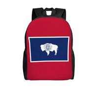 NImongt Mochila impermeable con estampado de bandera del estado de Wyoming, unisex, para viajes, trabajo, al aire libre, viajes de negocios, uso diario