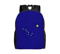 NImongt Mochila impermeable unisex con estampado de bandera del estado de Alaska, para viajes, trabajo, al aire libre, viajes de negocios, uso diario