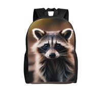 NImongt Mochila impermeable unisex con estampado de mapache lindo (1) para viajes, trabajo, al aire libre, viajes de negocios, uso diario