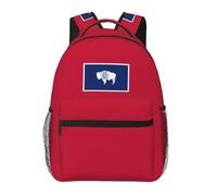 NImongt Mochila informal con estampado de bandera del estado de Wyoming, para viajes, actividades al aire libre, cómoda, para uso diario, senderismo, ciclismo