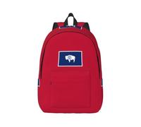 NImongt Mochila ligera unisex con estampado de bandera del estado de Wyoming, bolsa de hombro doble para trabajo, viajes, deportes al aire libre, Black, M, Mochilas rucksack