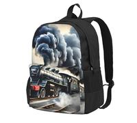 NImongt Mochila para adultos con estampado de nubes de tren de vapor, resistente al agua, gran capacidad, para senderismo, camping, viajes, picnics