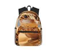 NImongt Mochila unisex con estampado de geco de leopardo y arena, cómoda, ligera, casual, viajes, viajes, deportes al aire libre