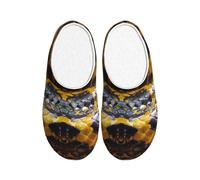 NImongt Pantuflas lavables con estampado de serpiente amarilla para interiores para mujeres y hombres, zapatos de hotel elegantes para invitados