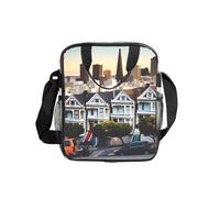 NImongt San Francisco - Contenedor transparente para almacenamiento de alimentos, bolsa de almuerzo para escuela, oficina, viajes, playa