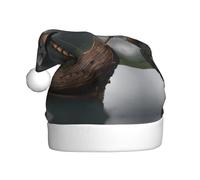 NImongt Sombrero de Papá Noel con estampado de barco Vikings para adultos, gorro de Navidad, accesorio para fiesta de Año Nuevo