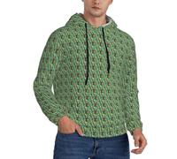 NImongt Sudadera con capucha para hombre con estampado hawaiano de piña tropical, ropa informal, cálida para otoño e invierno, ajuste relajado, Negro, L