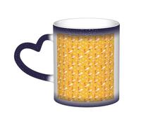 NImongt Taza de café de cerámica con estampado de pollito, diseño de cielo estrellado que cambia de color, para casa, oficina, cafetería, regalo de cumpleaños