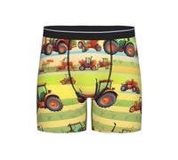NImongt Tractor Farming - Calzoncillos tipo bóxer para hombre, elásticos, cómodos, suaves, transpirables, para uso diario, Negro, M