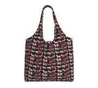NImongt Various Kinds Of Horses - Bolsa de lona unisex de gran tamaño, reutilizable, ligera, para el hombro, para compras