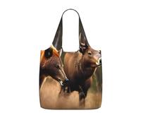 NImongt Wildlife Hunting Deer Bear Elk Print Women Men Folding Reusable Shopping Lightweight Tote Bag Weekend Travel Gym Beach