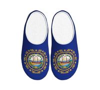 NImongt Zapatillas lavables con estampado de la bandera del estado de New Hampshire para interiores, para mujeres y hombres, bonitos y elegantes zapatos de hotel para invitados