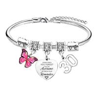 Nimteve Pulsera inspiradora de cumpleaños para mujeres, con texto en inglés "You Are Awesome" pulsera de cumpleaños para mamá, tía, pulsera de feliz cumpleaños para amigas, hermana, hija, nieta, Talla