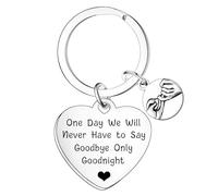 Nimteve Regalos de relación a larga distancia, llavero para parejas, regalos de Navidad, cumpleaños, para novio, novia, día de San Valentín, un día nunca tendremos que decir adiós