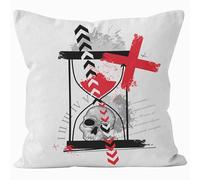 Nimvoya Fundas de cojín de lino grandes para sofá al aire libre, 45 x 45 cm, funda de cojín de arte de calavera para sala de estar, patio, sala de estar, sofá, decoración de 1 unidad