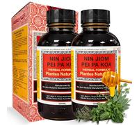 Nin JOM Pei pa Koa Sore Throat Syrup, Jarabe de dolor de garganta, 100% natural, Miel níspero flavoured, Jarabe de hierbas naturales, Honey Loquat Flavored, Contiene 2 botellas de 300 ml