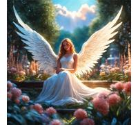Niña ángel del jardín Puzzle de 500 Piezas,45x45 cm Rompecabezas DIY,Entretenimiento Creativo,Rompecabezas para Adultos,Juego de Habilidad para Toda la Familia